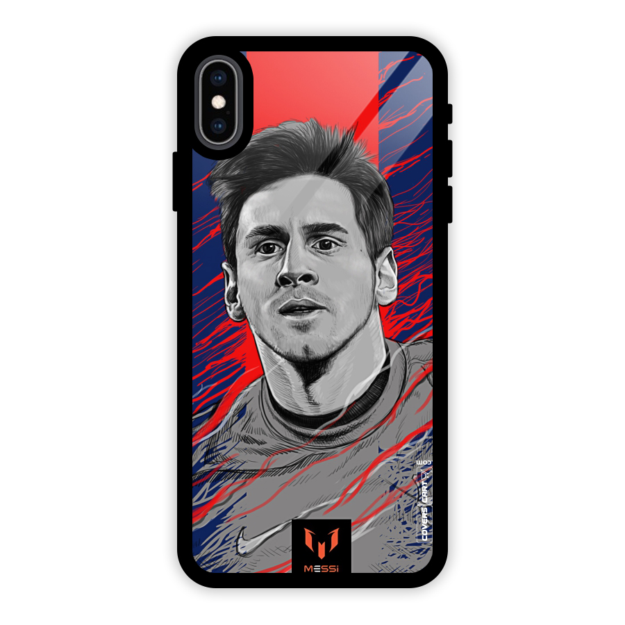 Messi For FCB Glass Back Case for iPhone XS Max