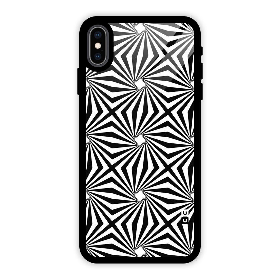 Monochromatic Swirls Glass Back Case for iPhone XS Max