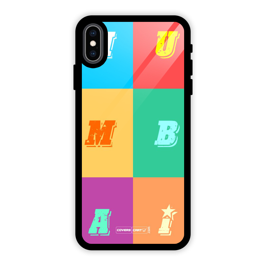Mumbai Alphabets Glass Back Case for iPhone XS Max