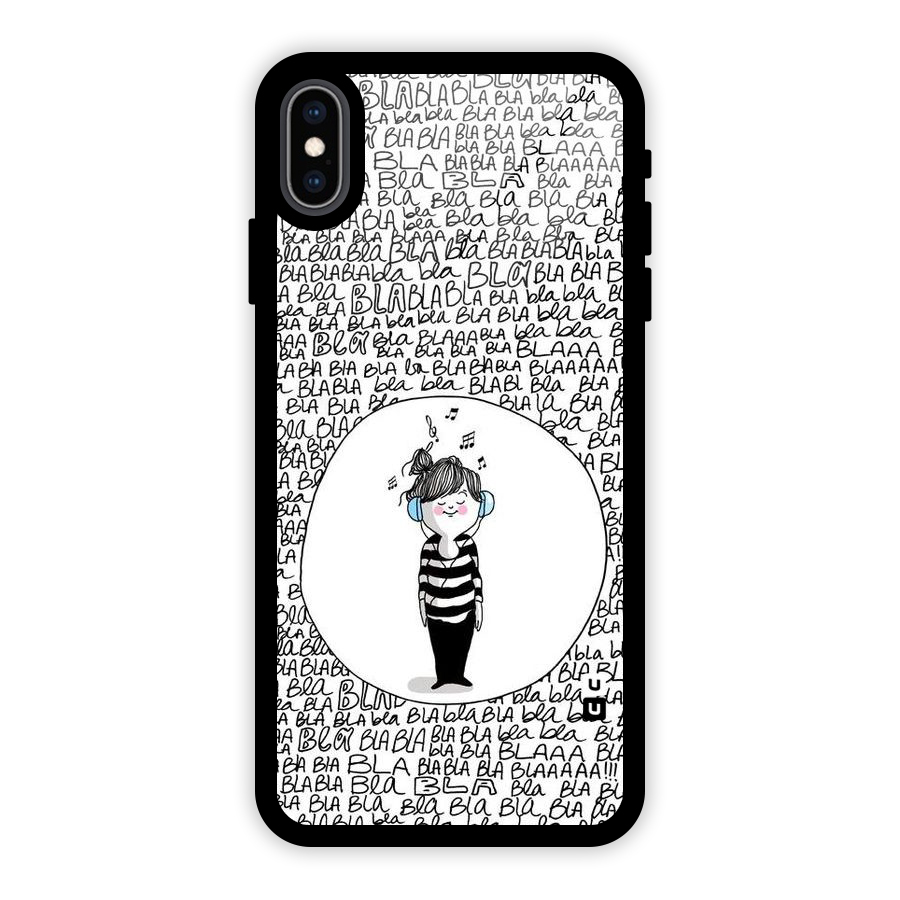 Music And Bla Bla Glass Back Case for iPhone XS Max