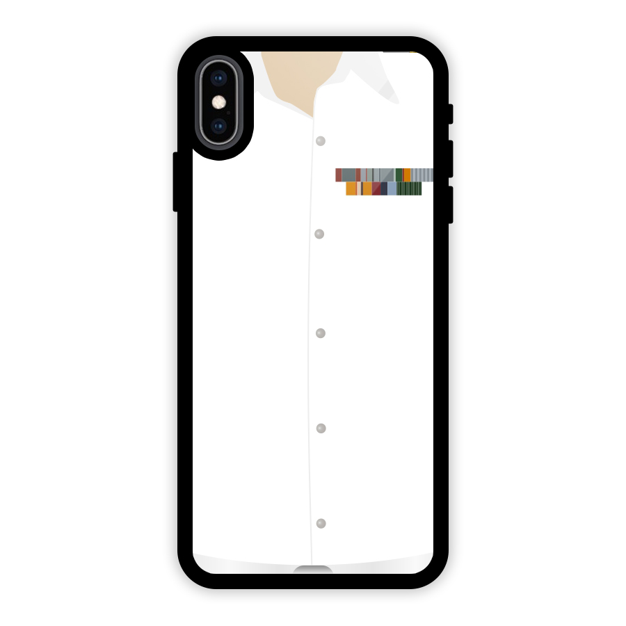 Navy Uniform Glass Back Case for iPhone XS Max