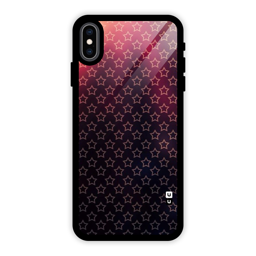 Ombre Stars Glass Back Case for iPhone XS Max