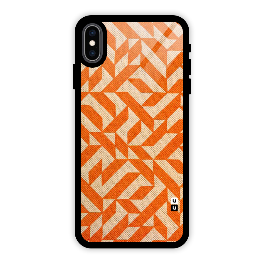 Orange Beige Pattern Glass Back Case for iPhone XS Max