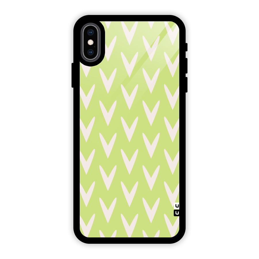 Pastel Green Grass Glass Back Case for iPhone XS Max