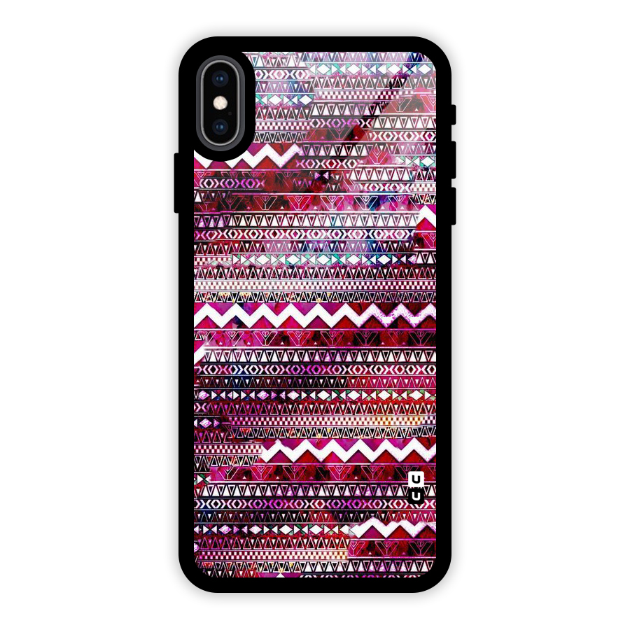 Pink Indie Pattern Glass Back Case for iPhone XS Max