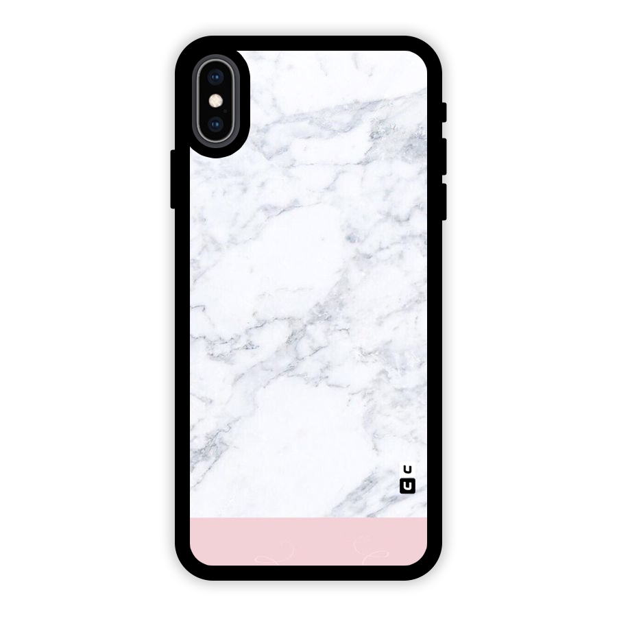 Pink White Merge Marble Glass Back Case for iPhone XS Max