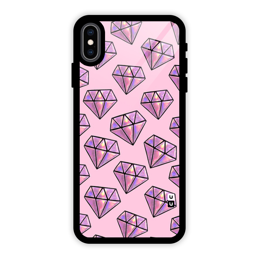 Purple Diamond Designs Glass Back Case for iPhone XS Max
