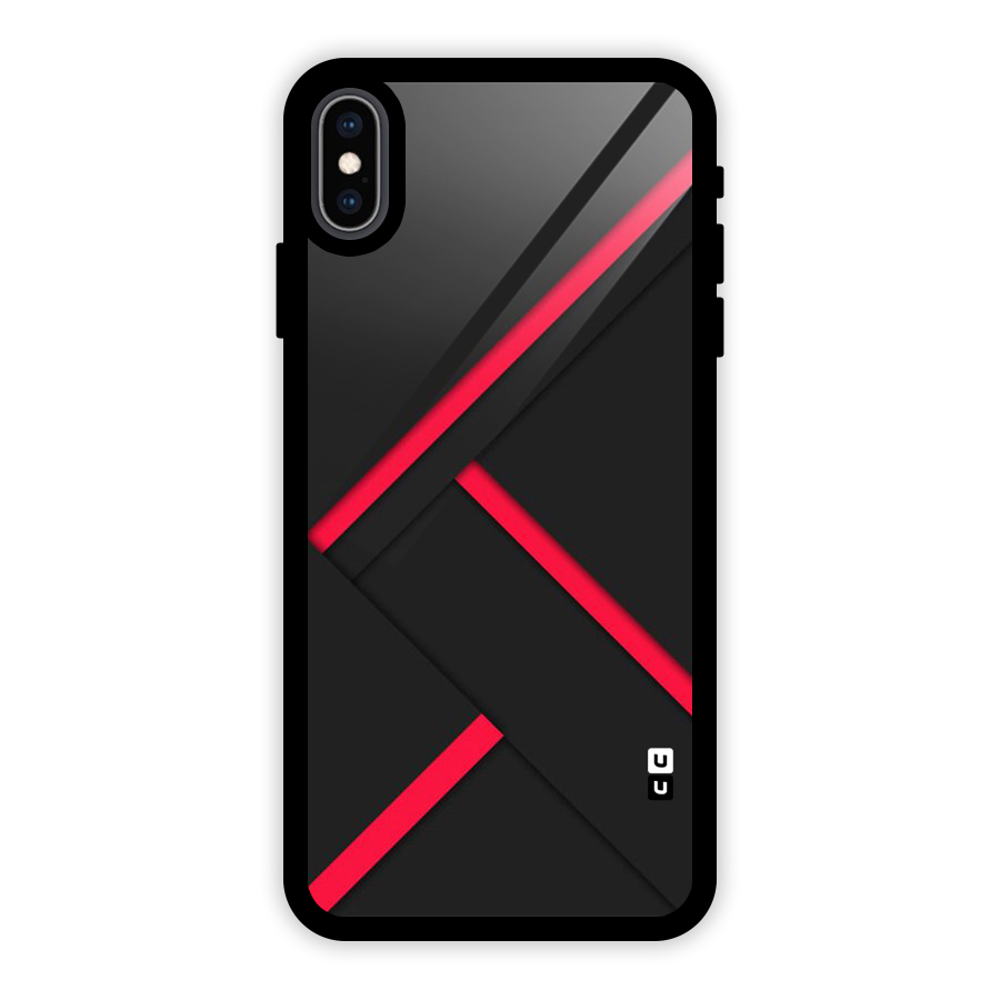 Red Disort Stripes Glass Back Case for iPhone XS Max