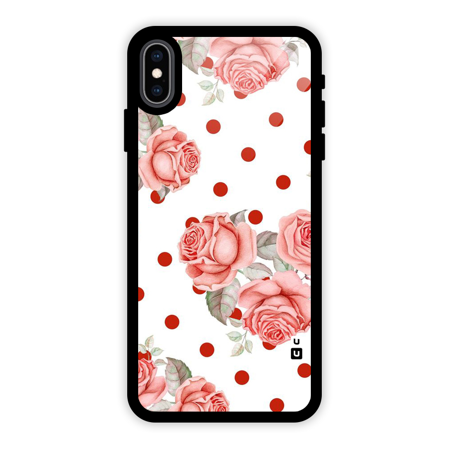 Red Peach Shade Flowers Glass Back Case for iPhone XS Max