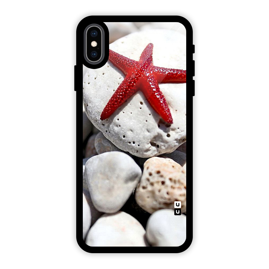 Red Star Fish Glass Back Case for iPhone XS Max
