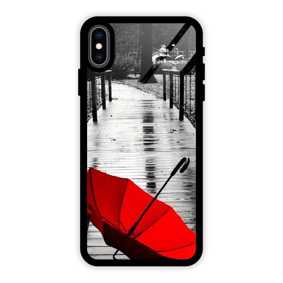 Red Umbrella Glass Back Case for iPhone XS Max