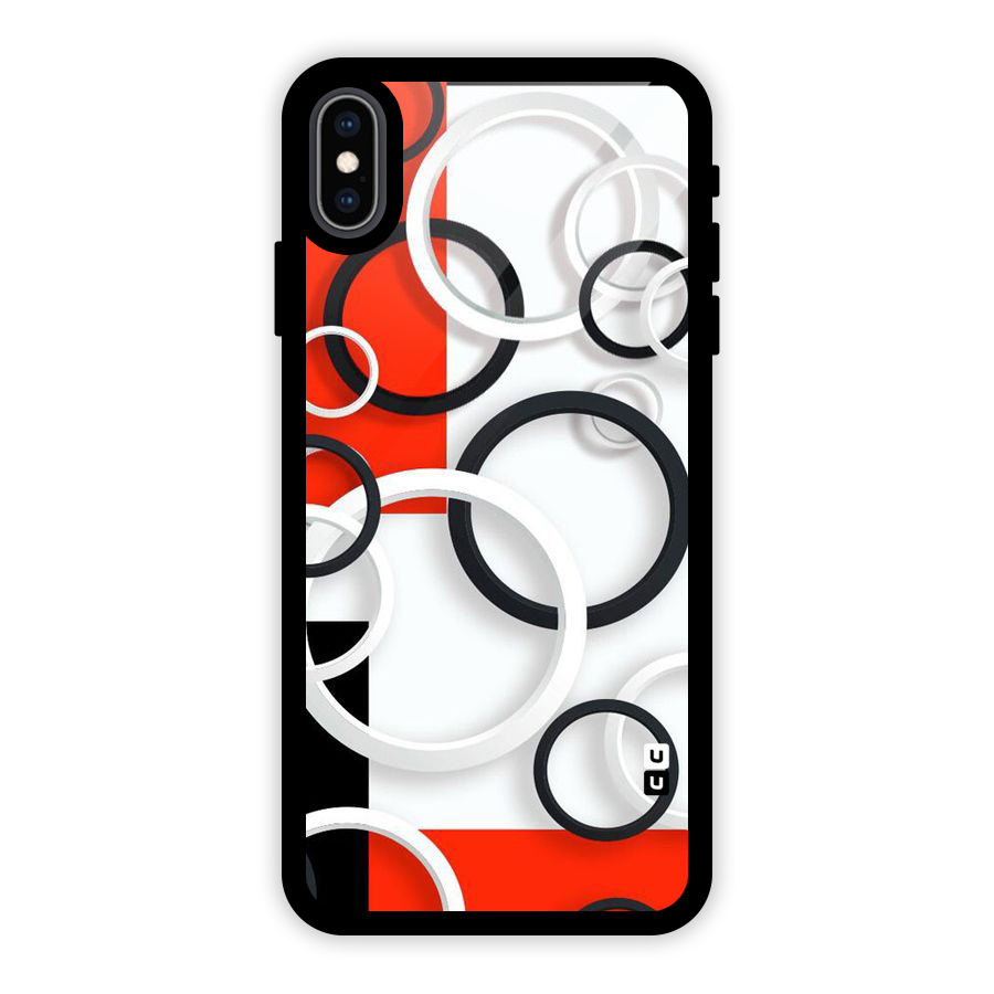 Rings Abstract Glass Back Case for iPhone XS Max