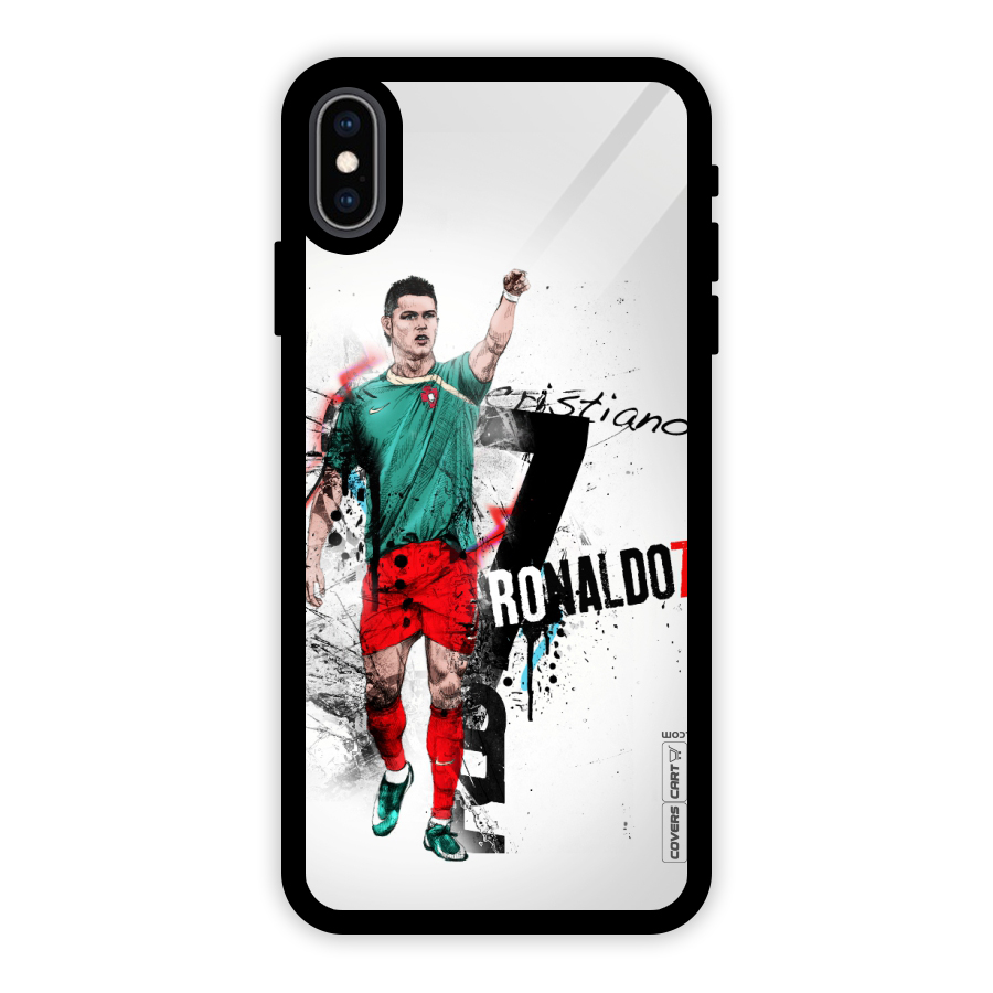 Ronaldo In Portugal Jersey Glass Back Case for iPhone XS Max