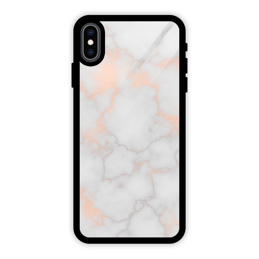 RoseGold Marble Glass Back Case for iPhone XS Max