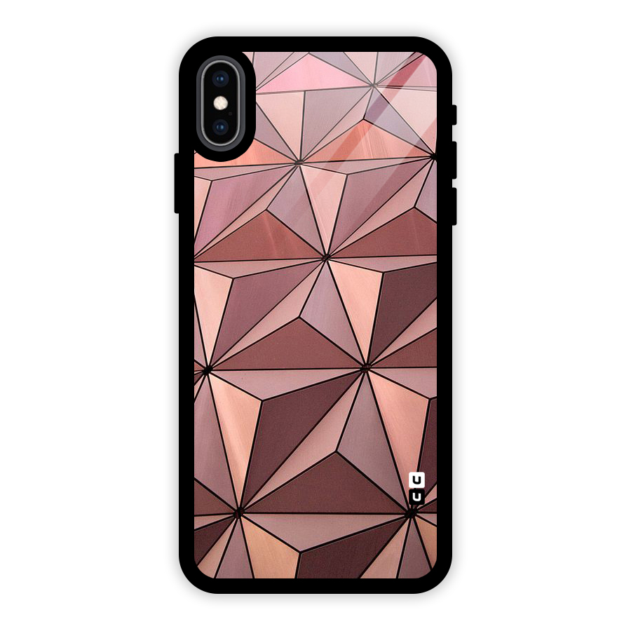 Rosegold Abstract Shapes Glass Back Case for iPhone XS Max