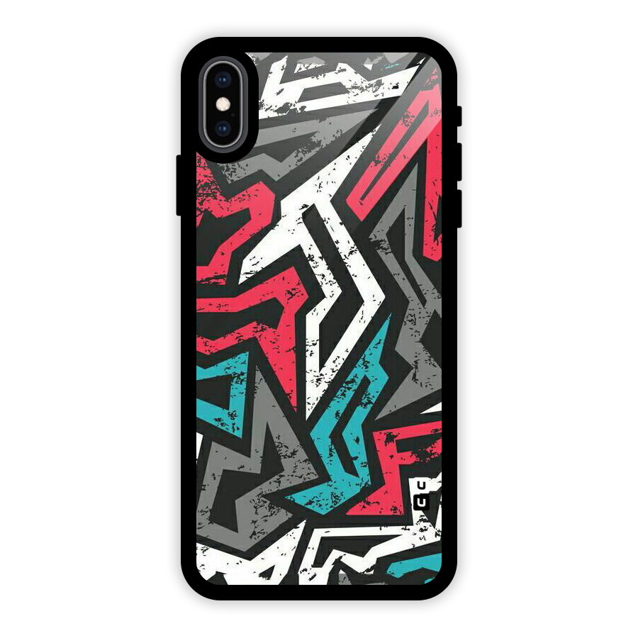 Rugged Strike Abstract Glass Back Case for iPhone XS Max