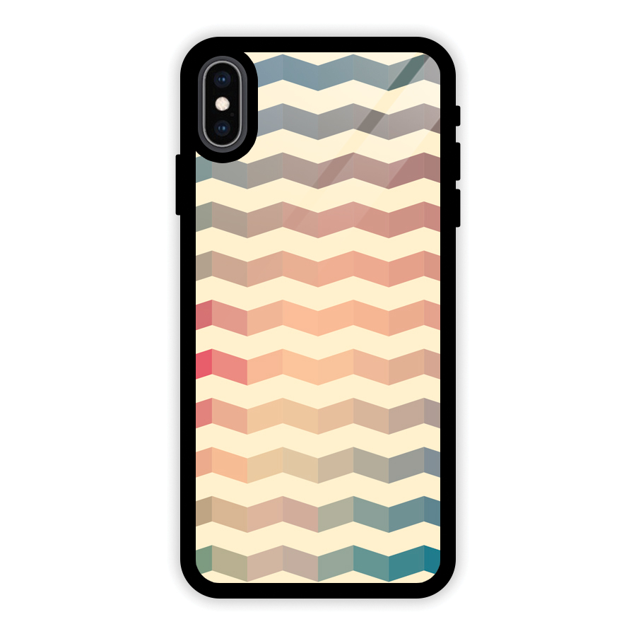 Seamless ZigZag Design Glass Back Case for iPhone XS Max