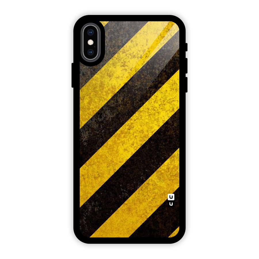 Shaded Yellow Stripes Glass Back Case for iPhone XS Max