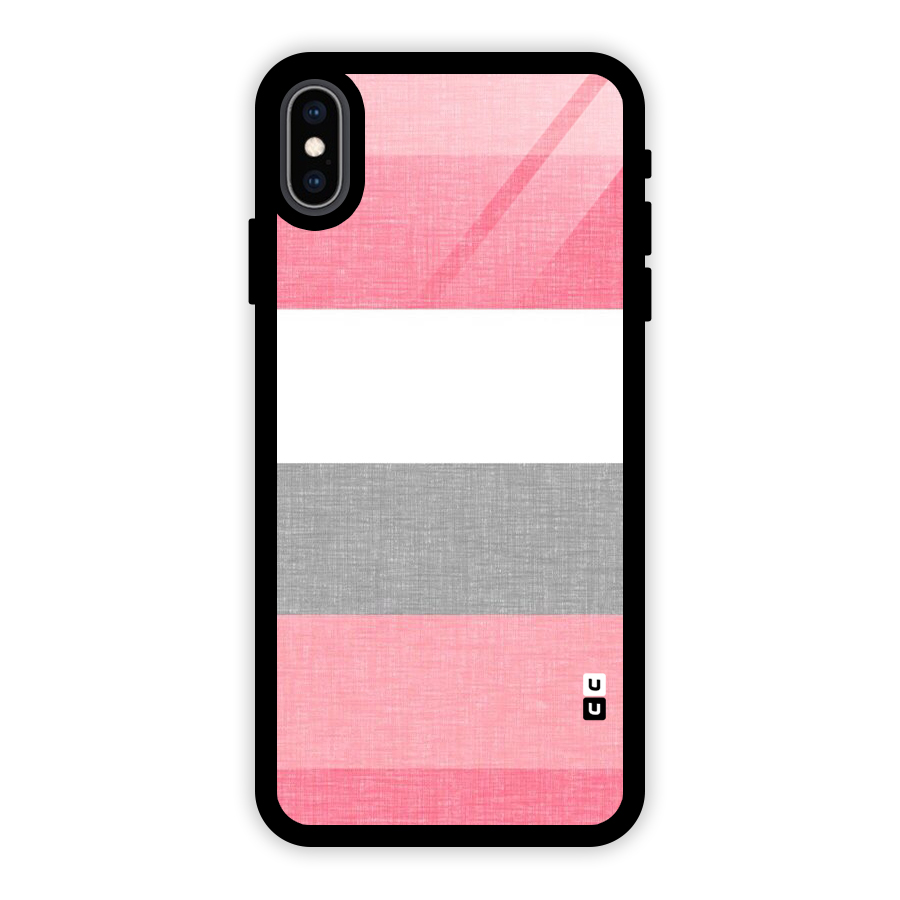 Shades Pink Stripes Glass Back Case for iPhone XS Max