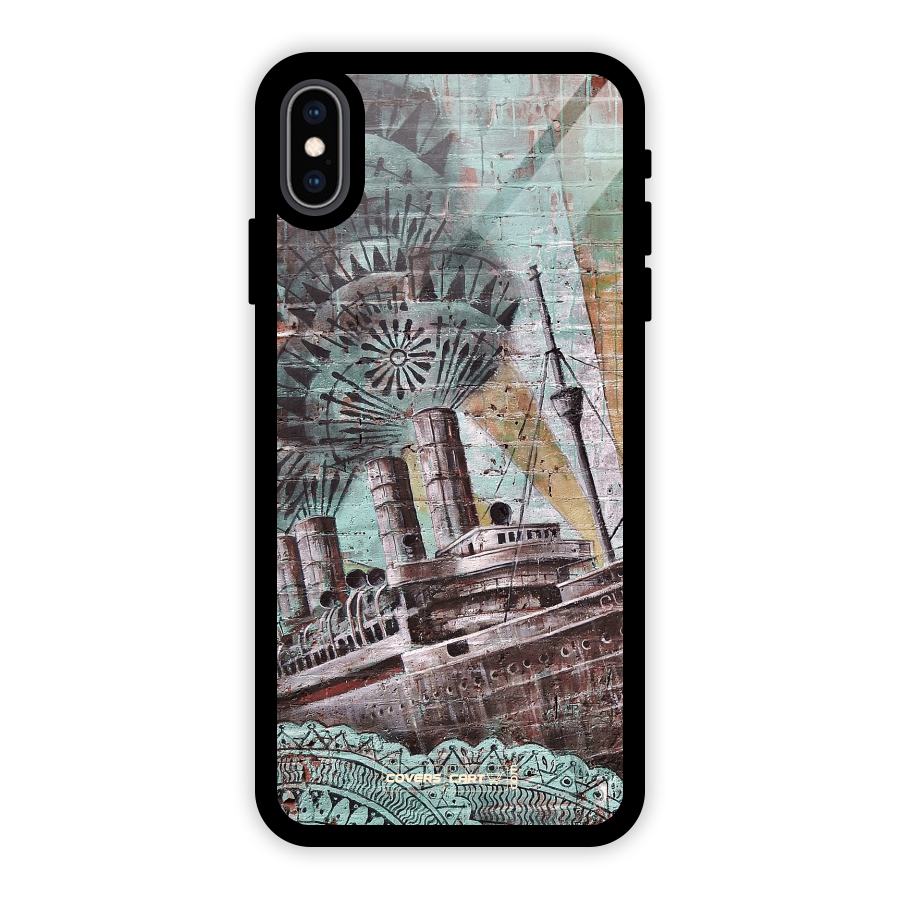 Ship Art Glass Back Case for iPhone XS Max