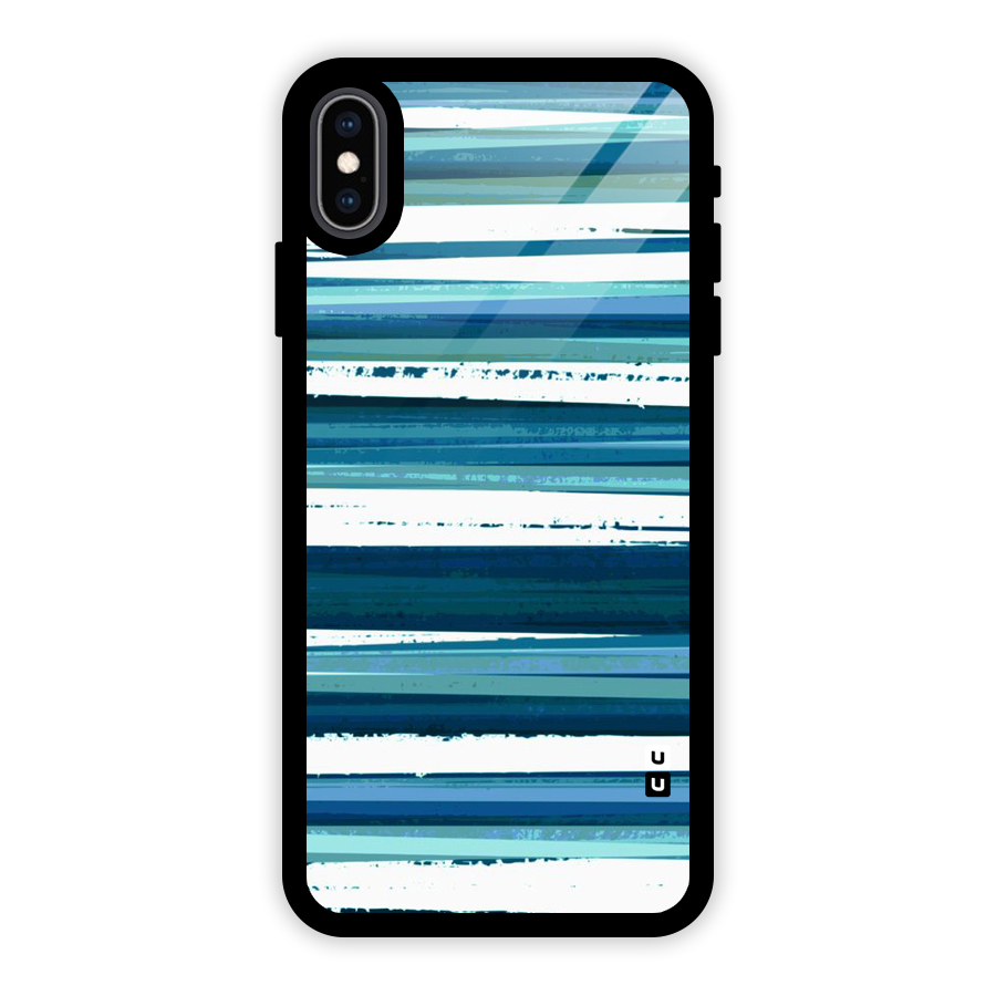 Simple Soothing Lines Glass Back Case for iPhone XS Max