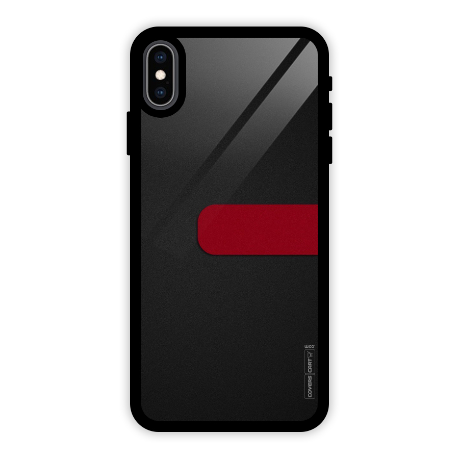 Single Red Stripe Glass Back Case for iPhone XS Max