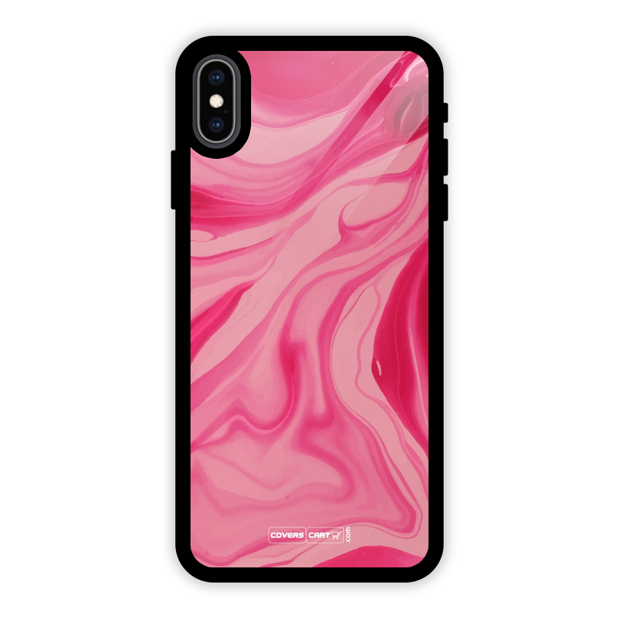 Sizzling Pink Marble Texture Glass Back Case for iPhone XS Max