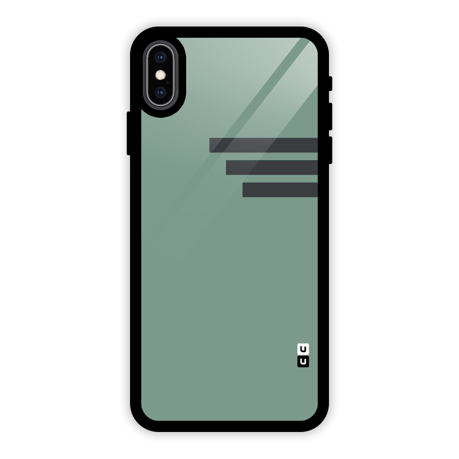 Solid Sports Stripe Glass Back Case for iPhone XS Max