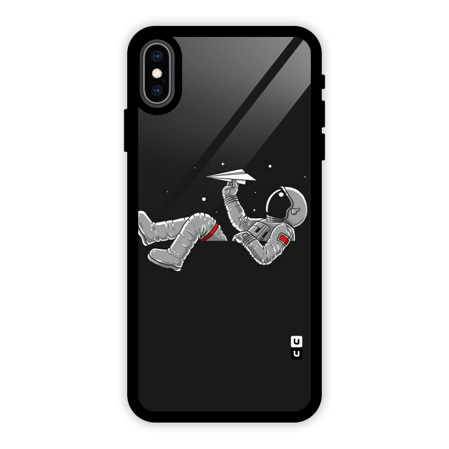Spaceman Flying Glass Back Case for iPhone XS Max