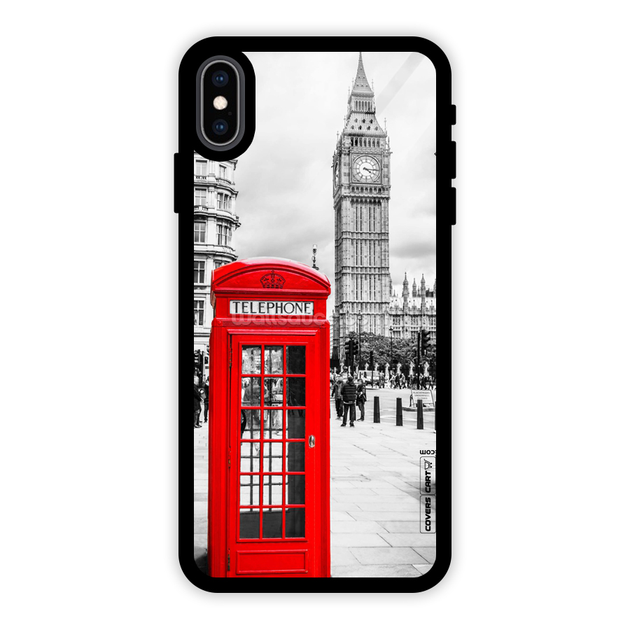 Telephone Booth Glass Back Case for iPhone XS Max