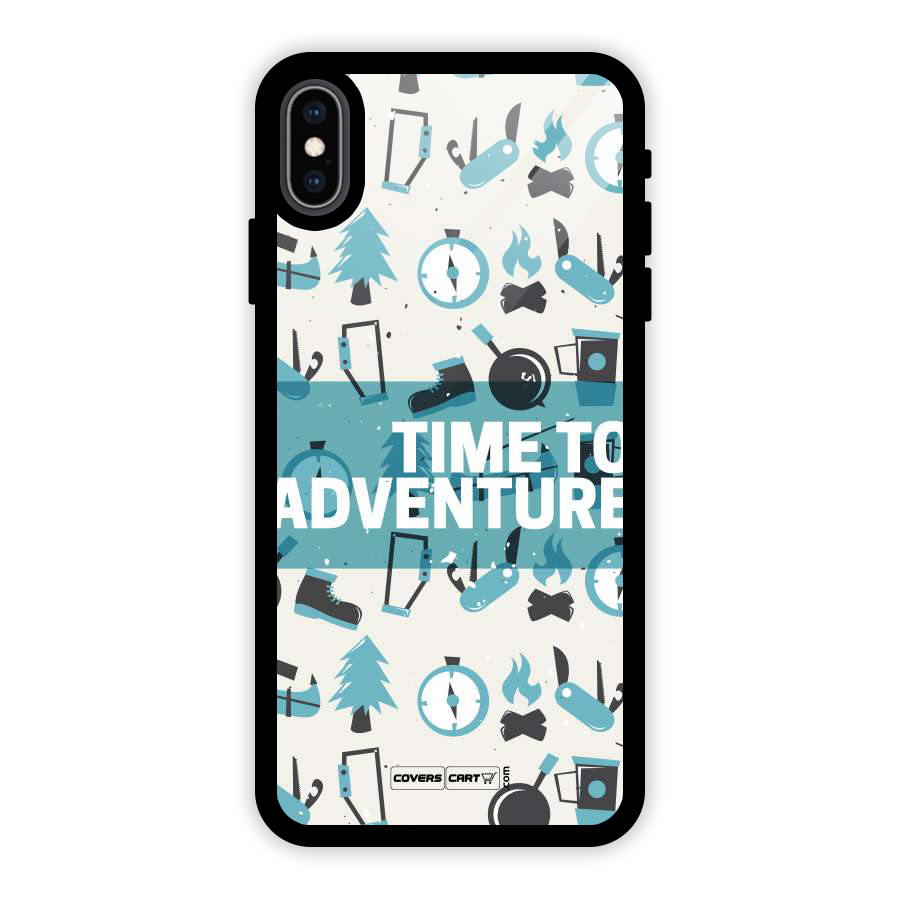 Time To Adventure Blazing Blue Glass Back Case for iPhone XS Max