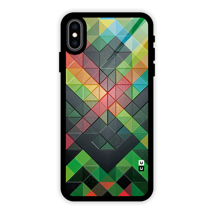 Too Much Colors Pattern Glass Back Case for iPhone XS Max
