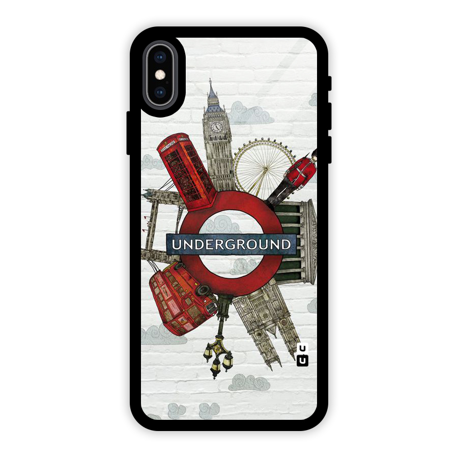 Underground Design Glass Back Case for iPhone XS Max