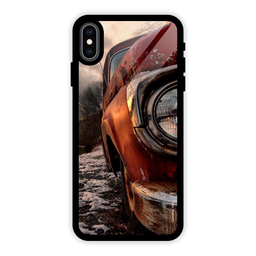 Vintage Car Headlight Glass Back Case for iPhone XS Max