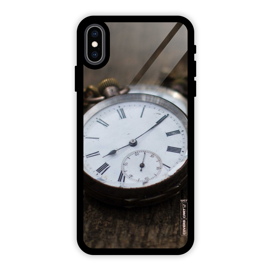 Vintage Clock Glass Back Case for iPhone XS Max
