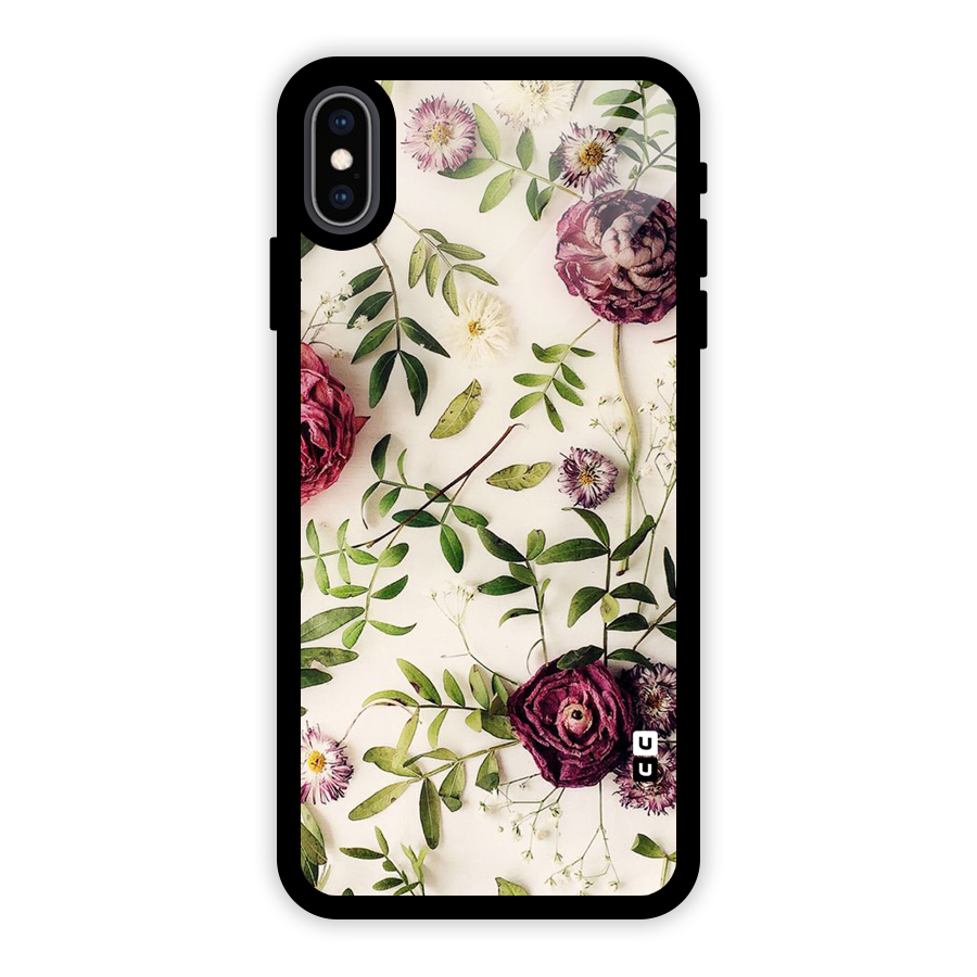 Vintage Rust Floral Glass Back Case for iPhone XS Max