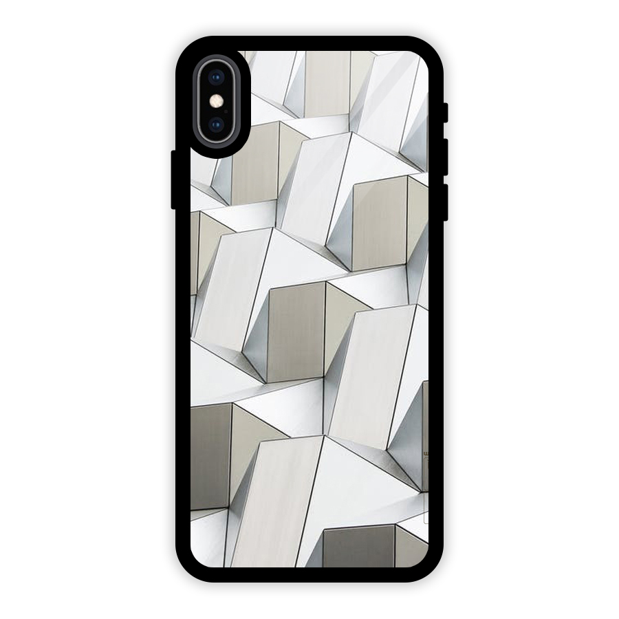 White Abstract Art Glass Back Case for iPhone XS Max