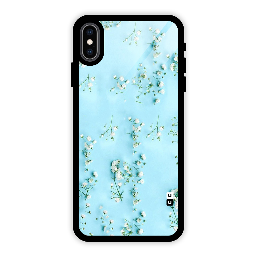 White Lily Design Glass Back Case for iPhone XS Max