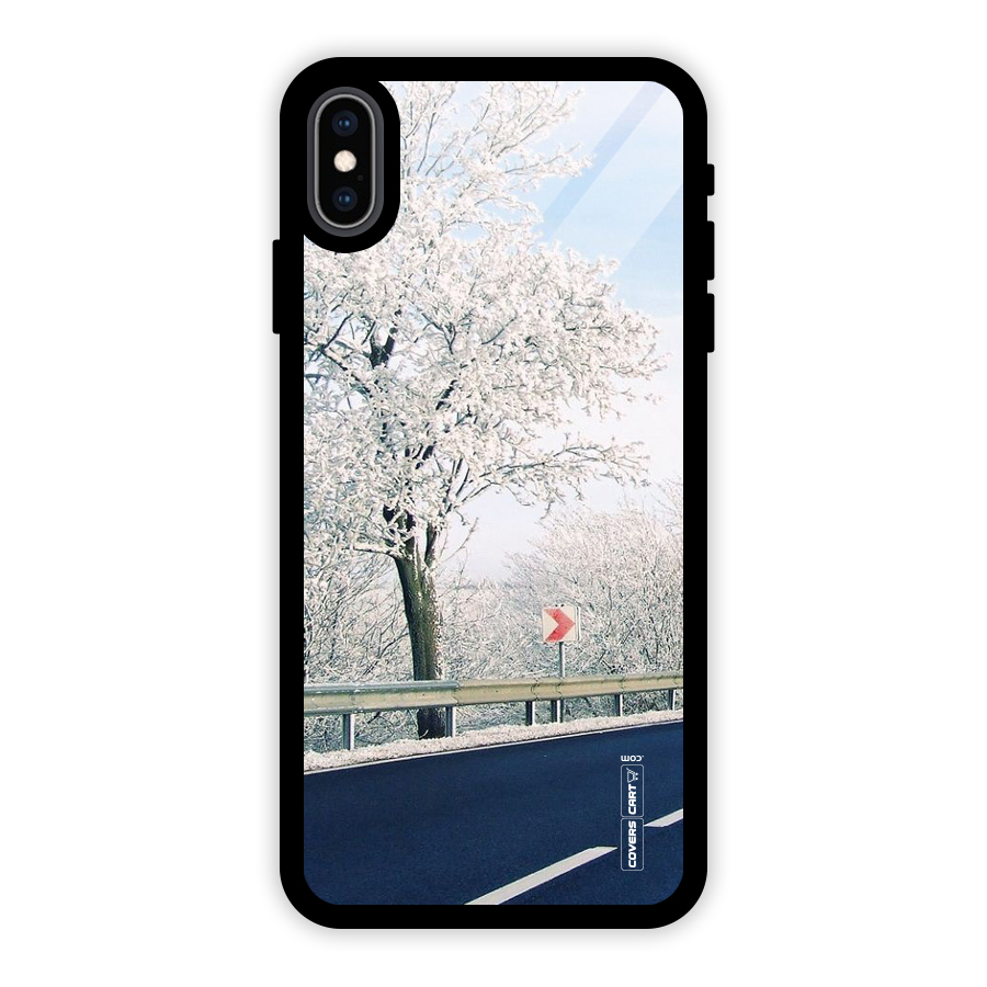 White Snow Tree Glass Back Case for iPhone XS Max