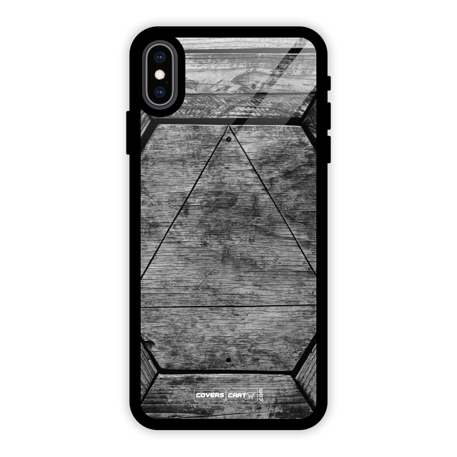 Wooden Hexagon Glass Back Case for iPhone XS Max