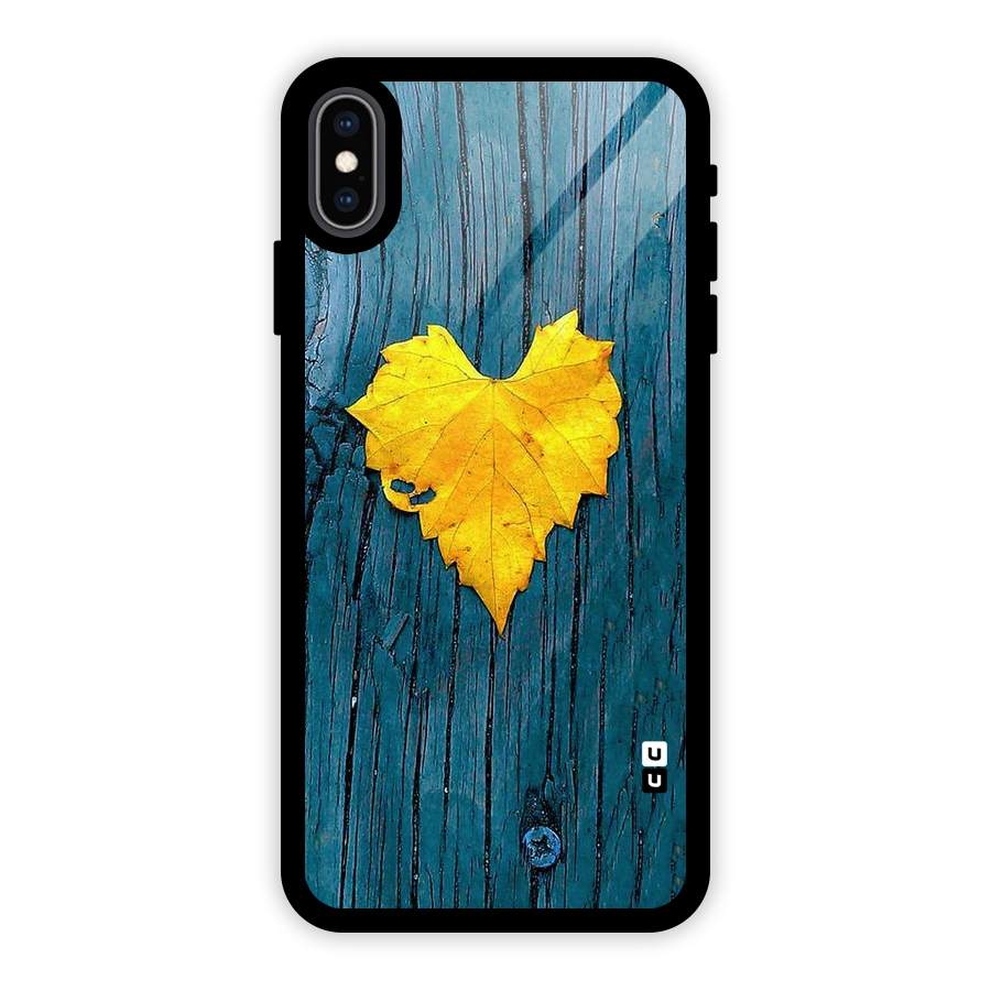 Yellow Leaf Glass Back Case for iPhone XS Max