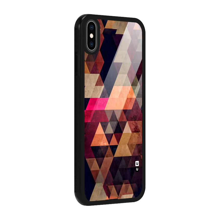 Abstract Beauty Triangles Glass Back Case for iPhone XS Max