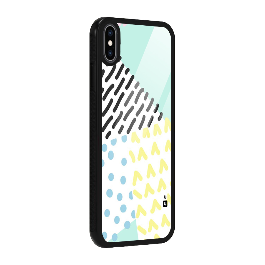 Abstract Pastel Glass Back Case for iPhone XS Max