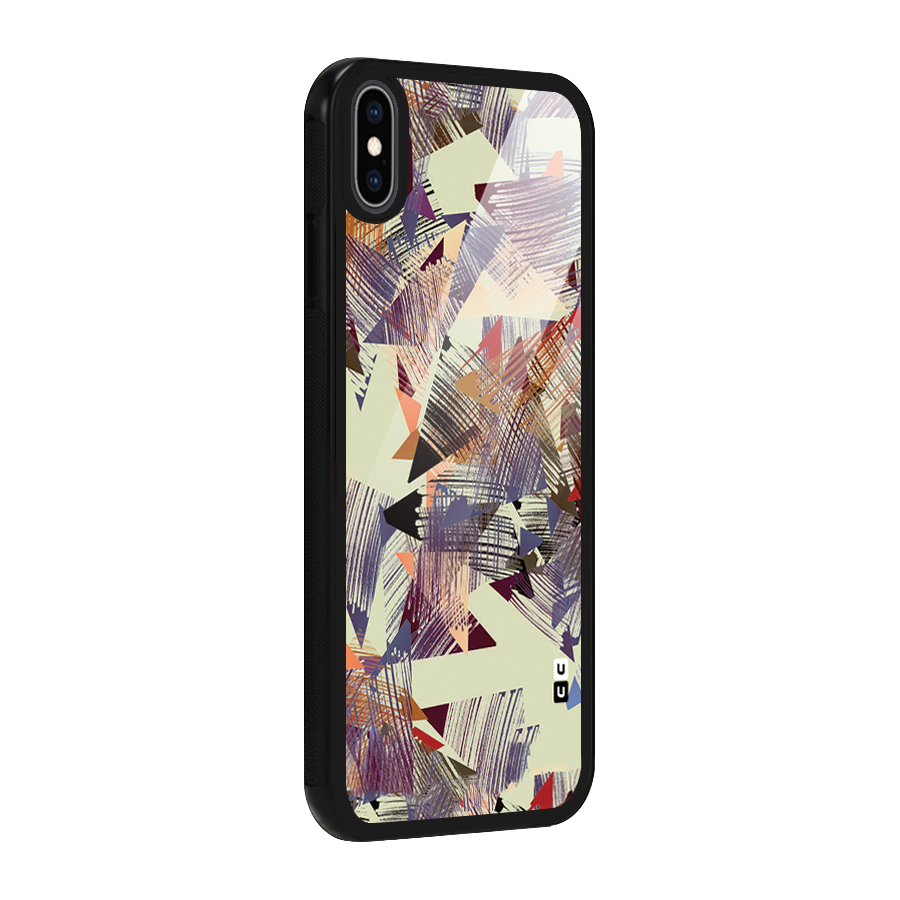 Abstract Sketch Glass Back Case for iPhone XS Max