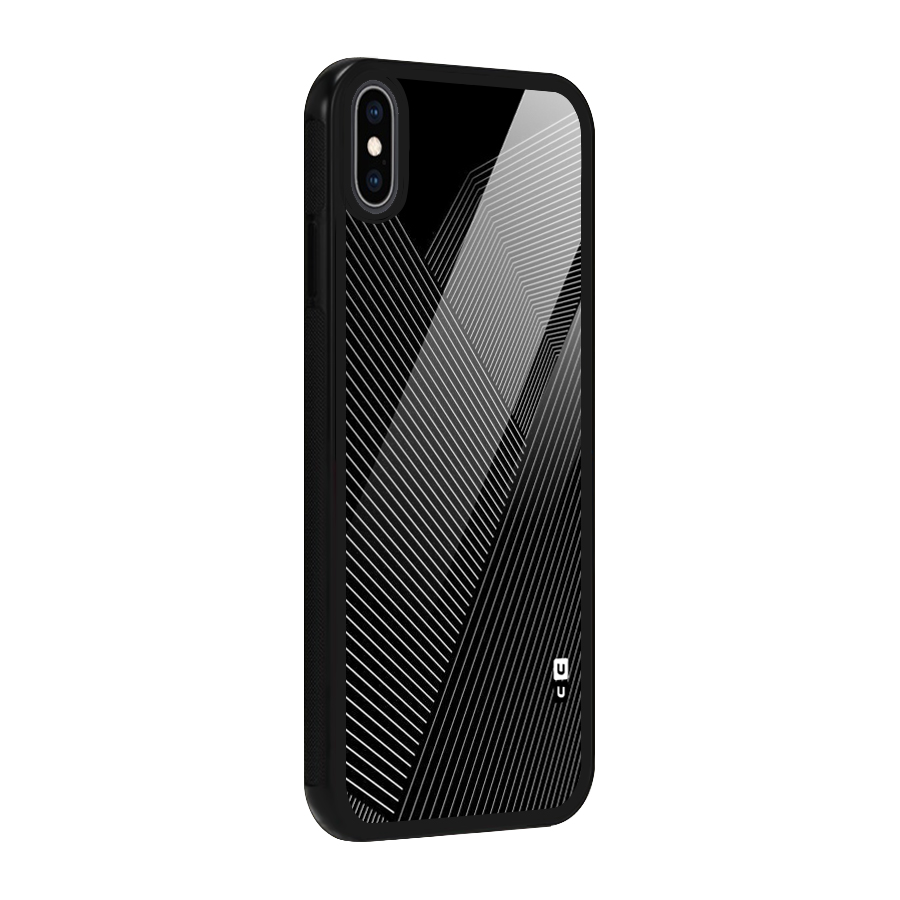 Aesthetic White Stripes Glass Back Case for iPhone XS Max