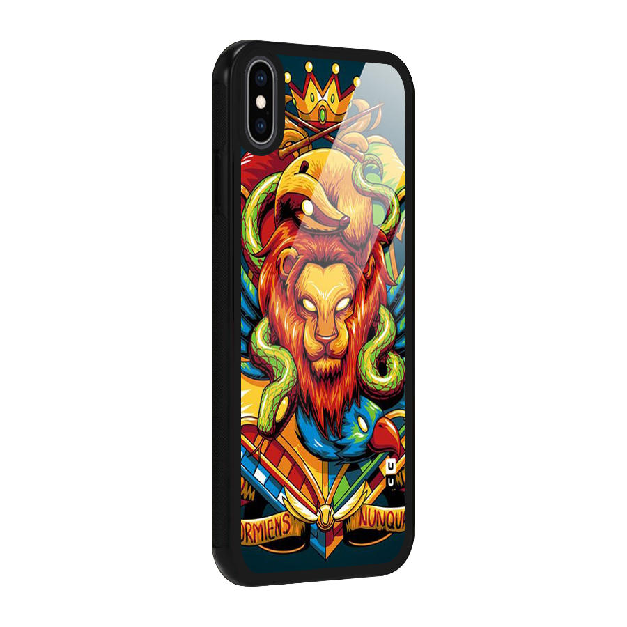 Animal Art Glass Back Case for iPhone XS Max