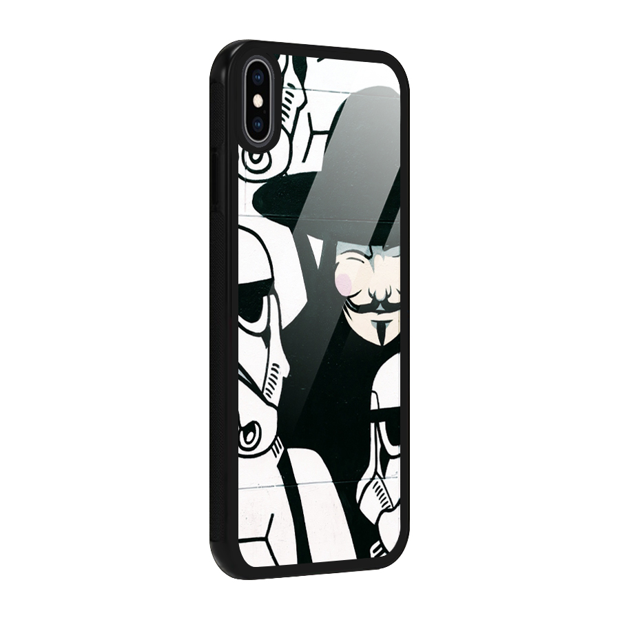 Anonymous Hat Glass Back Case for iPhone XS Max