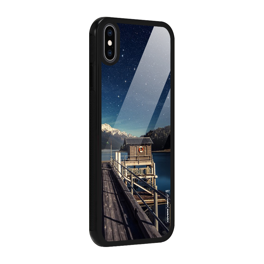 Beautiful Dock Hut Glass Back Case for iPhone XS Max