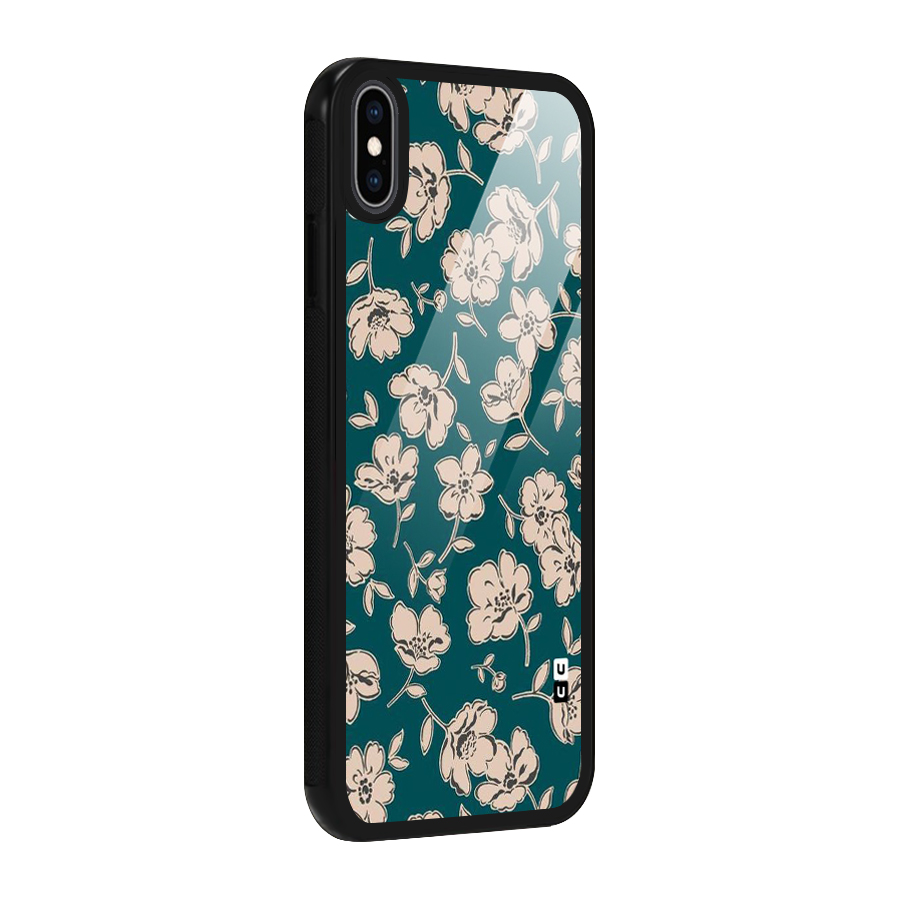 Beauty Green Bloom Glass Back Case for iPhone XS Max