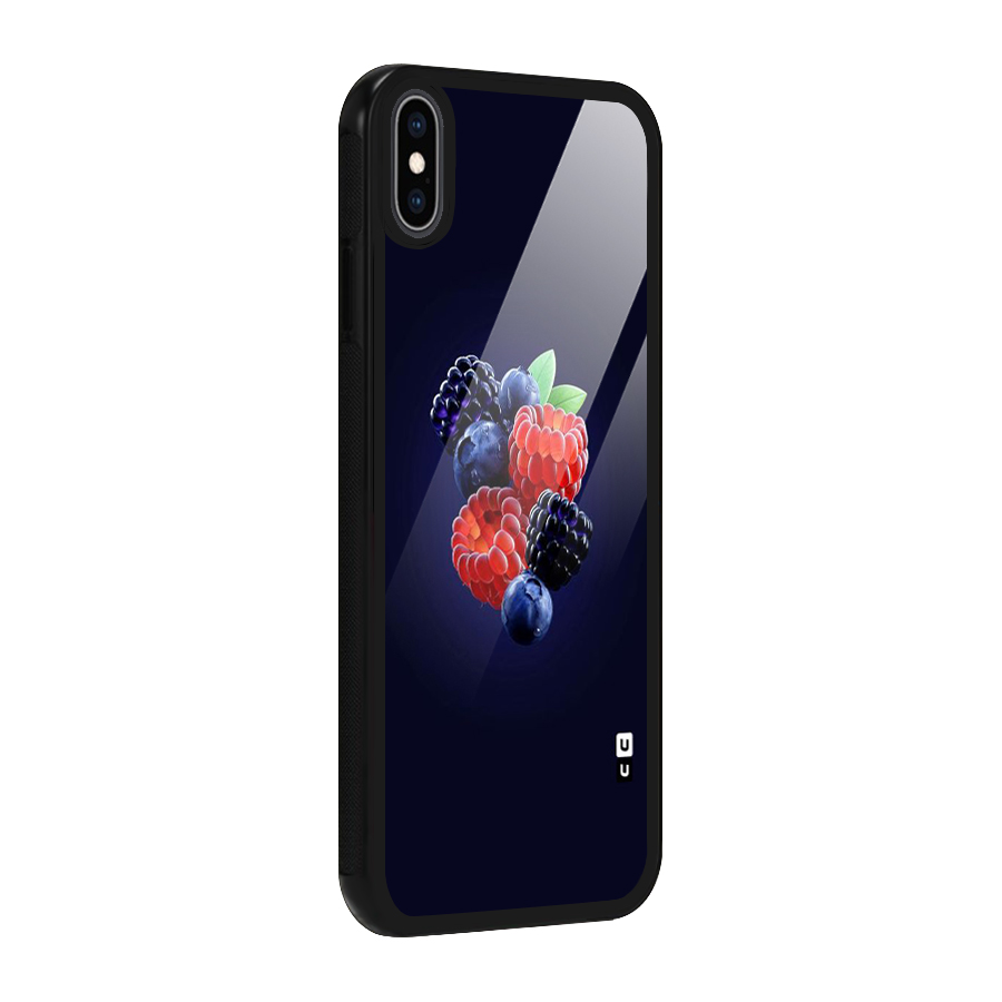 Berry Blast Glass Back Case for iPhone XS Max